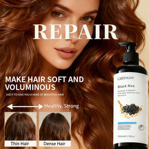 Shampooing pour la croissance des cheveux OEM/ODM/OBM, shampooing naturel au riz noir et à la biotine, produits de soin des cheveux, shampooing réparateur lissant pour hommes et femmes - Product Image 2