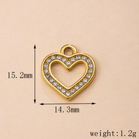 Colgantes de Acero Inoxidable Chapados en Oro con Forma de Corazón para Fabricación de Joyas DIY, 19 Estilos de Colgantes con Circonitas, Hipoalergénicos, al por Mayor