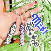 Promotionnel personnalisé PVC souple Logo 2D Caoutchouc Cadeau Porte-clés Logo personnalisé Lettre Porte-clés