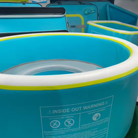 Kundenspezifischer Großer Robuster Aufblasbarer PVC-Schwimmteich Kommerzieller Tragbarer Drop-Stitch DWF für Kinder und Erwachsene Außenbereich