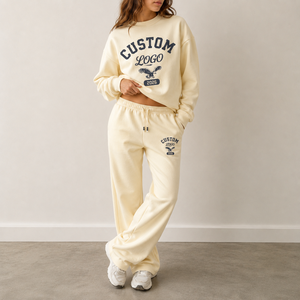 Ensemble deux pièces décontracté pour <span class=keywords><strong>femme</strong></span> : Sweat-shirt oversize à col rond et pantalon de survêtement large, imprimé vintage américain, tenue de sport - Product Image 2