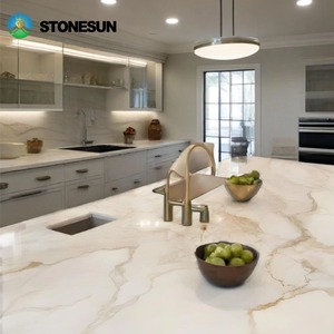 Stonesun Op Maat Gemaakt Italië Natuurlijke Calacatta Goud Marmeren Stenen Aanrecht Keuken Top Marmeren Stenen Aanrecht - Product Image 3