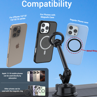 Support magnétique universel pour téléphone avec base à ventouse adhésive, support de voiture pratique pour téléphones mobiles