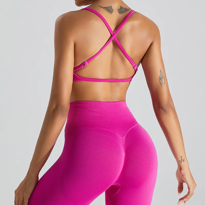 Hot New Arrival Nylon Spandex phụ nữ liền mạch thể thao hoạt động tập thể dục quần áo Yoga mặc bộ
