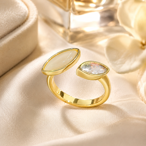 Anello Aperto a Forma di Rombo con Dettagli Scintillanti, Design Creativo, Accessori di Moda per Donne - Product Image 6