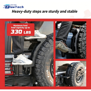 Foldable Universal Spare Wheel Step <b>Ladder</b> for Truck SUV RV Adjustable Tire Climbing Rack Heavy Duty Steel with Anti Slip Design - Product Image 6