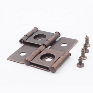 Charnière de meuble carrée pliante à double axe 47 mm x 21 mm, style antique, montage en surface, en fer - Product Image 2