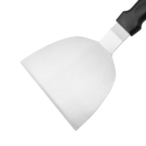 Teppanyaki Spatula Stainless Steel With Plastic Handle Food Safe Cooking Utensil For Hamburger And Kitchen Use - Product Image 1