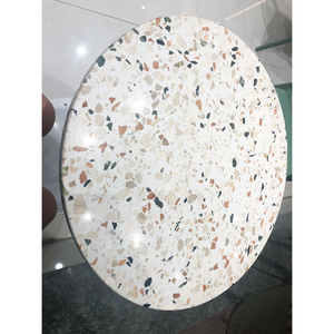 Tavolo da Pranzo Rotondo in Stile Nordico con Piano in Terrazzo Beige - Product Image 5