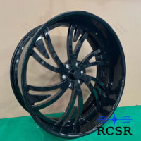 Jantes RCSR personnalisées à profil profond, multi-branches, 18-22 26 24 pouces, finition noir brillant pour voitures de luxe