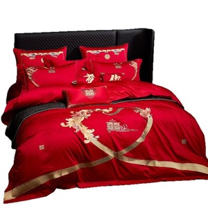 Juego de Ropa de Cama de Alta Gama para Bodas, 160S, Algodón de Fibra Larga, Jacquard Bordado, Estilo Chino Retro, Juego de Sábanas de Varias Piezas - Product Image 5