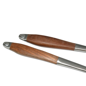 Bộ Dụng Cụ Và Thìa BBQ Bằng Thép Không Gỉ 2 Chiếc Thiết Kế Mới 2019 Có Tay Cầm Bằng Gỗ - Product Image 5