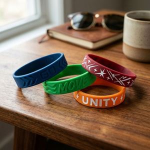 Pulsera de Silicona Promocional, Brazalete de Goma Colorido, Estilo Tejido con Texto Personalizado para el Espíritu Deportivo Escolar - Product Image 1