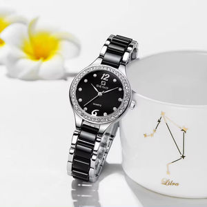 New Custom Brand Business Glass Dial Ceramic Women's Watch with Diamond Mechanical Watches Movement Waterproof Hot Selling - Product Image 3