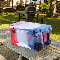 Glacière portable moderne 55QT en PE rotomoulé, isotherme, étanche, durable, avec roues, couleurs personnalisables, grande capacité pour canettes