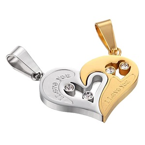 Colgante Unisex de Acero de Titanio con Estrella y Corazón, Incrustado con Diamantes, para Amantes, Regalo Ideal, Cadena de Acero Inoxidable - Product Image 5