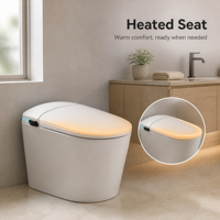 Toilette intelligente avec télécommande, siège chauffant, forme allongée, S-Trap