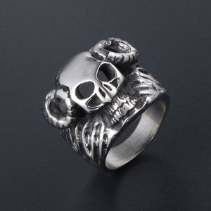 Skull Skeleton Men's <b>Ring</b> <b>Titanium</b> Steel Punk Gothic Rock Style Gift Jewelry SA606 - Product Image 2
