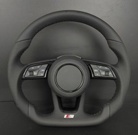 Volant de voiture personnalisé en cuir perforé à fond plat S-Line pour Audi A3 A4 A5 A6 B9 Q3 Q5 Q5 S3 S4 S5 RS3 RS5 Series