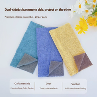 Lingettes de nettoyage en microfibre tricotée double face en polyester, distributeur en boîte, réutilisables, pour cuisine, non pelucheuses, hygiéniques, utilisation humide ou sèche