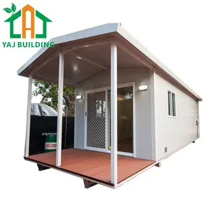 China factory wholesale pre made tiny trailer house on wheels portable container house tiny cabin prefabricated cabin home rooms