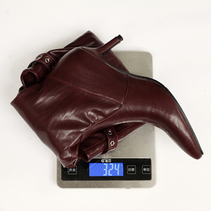 Big Size 46 Women's Pleated Upper Wide Fit <b>Knee</b> <b>High</b> Boots Medium Thin Heels Shoes Top Belt Buckle Long Booties - Product Image 6