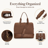 Sac de sport et de voyage personnalisé pour femme avec compartiment pour chaussures et poche humide, et passant pour trolley, idéal pour le fitness et les week-ends
