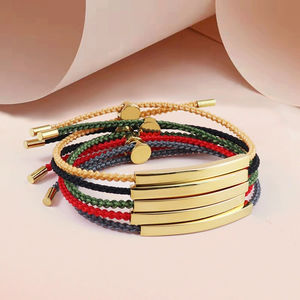 Engraving Personalized ID Logo <b>Bracelet</b> Stainless Steel <b>Silver</b> Gold Rectangular Stamping Blanks Bar <b>Charm</b> <b>Bracelet</b> - Product Image 3