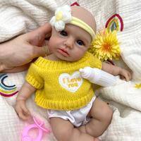 12-Zoll Silikon Reborn Baby-Puppe Lebensecht mit Offenen Augen Realistische Neugeborenen-Puppe mit Detaillierten Venen Weiche Silikon-Touch-Puppe für Kinder