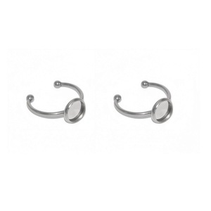 Stainless Steel Gemstone Setting <b>Ring</b> <b>Adjustable</b> Tray Round Empty Setting For DIY Jewelry Making Tools - Product Image 3