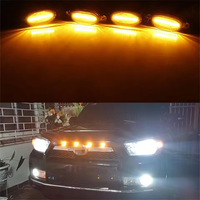 4 pièces de feux de jour LED jaunes pour calandre de voiture, feux de jour LED décoratifs, feux d'avertissement, feux antibrouillard pour camionnette, 12V, contrôle Raptor