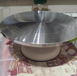 Piatto Girevole per Torte in Lega di Alluminio di Alta Qualità, 12 Pollici, Elettroplaccato <span class=keywords><strong>Oro</strong></span> e Argento, Supporto Rotante per Pasticceria - Product Image 6