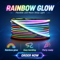 Bande lumineuse LED RGB flexible en silicone 12V IP67, étanche, extérieure, basse tension, télécommandée, effet de poursuite/défilement