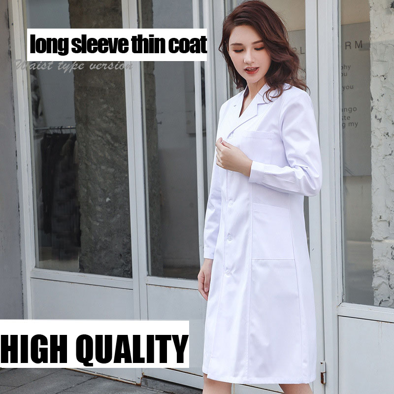full white women's long sleeve thin coat