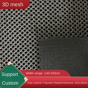 Tissu brocart tricoté noir effet slub 7mm, maille à mémoire de forme 3D, poids moyen, pour coussin de voiture, à grosses mailles, résistant à l'abrasion, motif abstrait pour filles - Product Image 2