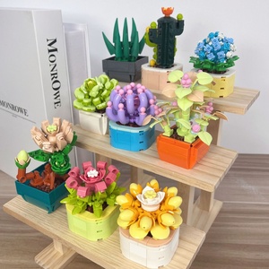 Bloques de Construcción de Suculentas en Maceta Gaomisi, Planta en Maceta con Flores, Regalo DIY, Modelo de Juguete de Estilo Real para Niños - Product Image 4