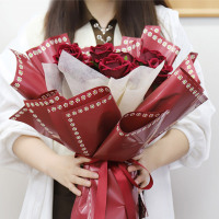 Grosir lembar kertas pembungkus Floral Daisy Korea desain buket bunga tahan air untuk hadiah Hari Valentine cetak Offset