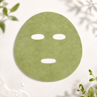 Masque facial en feuille de cellulose bio au thé vert, raffermissant, correcteur de pigmentation, non parfumé, format échantillon, pour visage, nez, poitrine