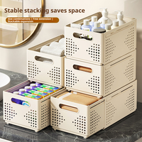 Diviseur de tiroir empilable en plastique PP, extensible et pliable, boîte de rangement de cuisine et panier organisateur de bureau