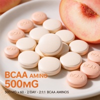 Comprimés d'acides aminés BCAA 500mg OEM ODM Marque privée Vente en gros Haute qualité En stock Prêt à l'emploi Quotidien pour hommes sportifs