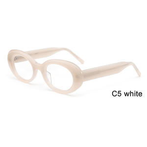 ユニークなデザイン楕円形の厚い外枠輝く猫目アセテート光学ガラスきれいな色の寺院工場卸売 - Product Image 5