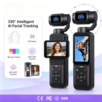 Cep Aksiyon Kamerası 4K 80MP EIS Gimbal Sabitleme AI Yüz Takibi WiFi Otomatik Odaklama Web Kamerası 4K Vlog Kamerası OEM ODM