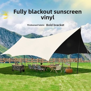 Bâche de camping en polyester enduite de colle noire épaisse pour <span class=keywords><strong>jardin</strong></span>, protection UV, grand abri pare-soleil pour camping en plein air et voiture - Product Image 1