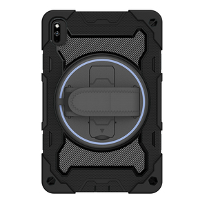 Étui de protection antichoc en silicone pour tablette <span class=keywords><strong>Huawei</strong></span> <span class=keywords><strong>Mate</strong></span> <span class=keywords><strong>Pad</strong></span> <span class=keywords><strong>10</strong></span>,4 pouces/Honor V6 V7 avec dragonne intégrée et béquille rotative à 360° - Product Image 4