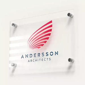 Panneau mural suspendu en <span class=keywords><strong>plexiglas</strong></span> pour salle de conférence flottante personnalisée avec logo en acrylique pour bureau d'affaires - Product Image 5
