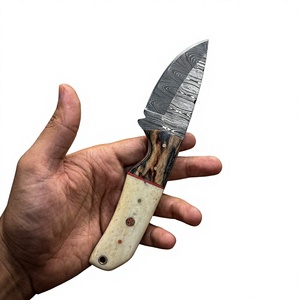 Couteaux Rajput à lame fixe en acier Damas, manche en bois Pakka bleu, garantie de 3 ans - Personnalisable pour la chasse - Product Image 1