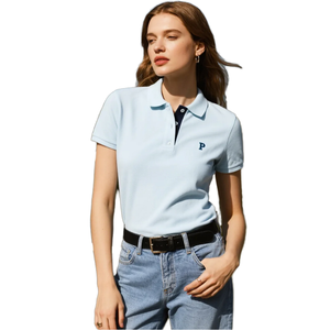 Polo de golf pour femme à séchage rapide, coupe ajustée, extensible, respirant, vêtements de sport, impression de logo personnalisée, manches courtes, vente en gros - Product Image 2