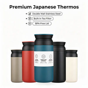 Bouteilles d'eau isothermes en acier inoxydable à double paroi, style japonais, avec logo personnalisé, 350 ml et 500 ml, pour la gym, idéales comme cadeau - Product Image 1