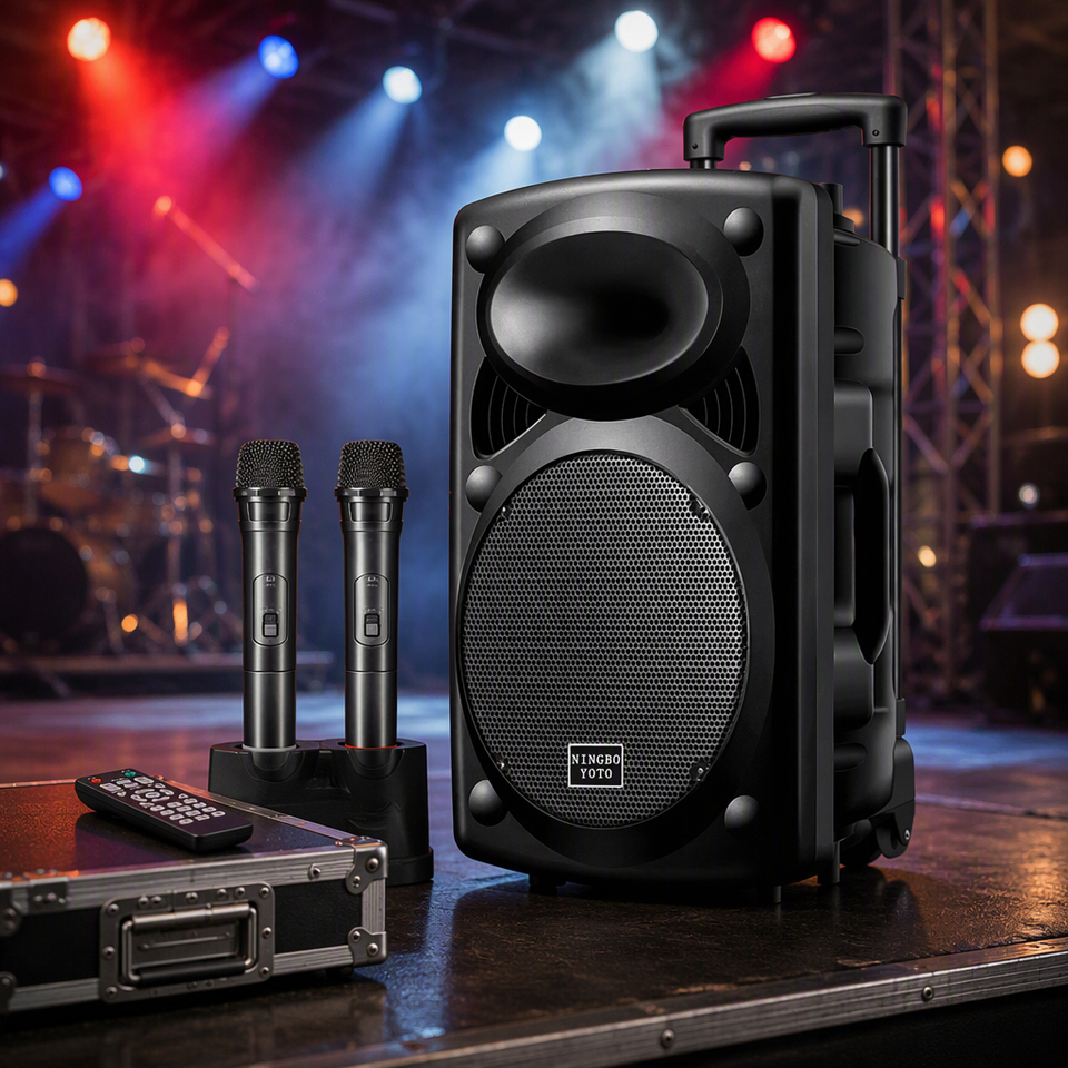 YOTO PRO-DE12B High Quality 1200 Watt Outdoor Portable Trolley Karaoke ...