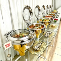 Chauffe-Plat Professionnel en Acier Inoxydable 6L pour Buffet, Réchaud de Buffet pour Mariages et Hôtels